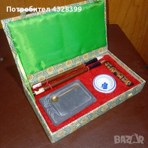 традиционен китайски комплект за калиграфия, снимка 4 - Антикварни и старинни предмети - 54033179