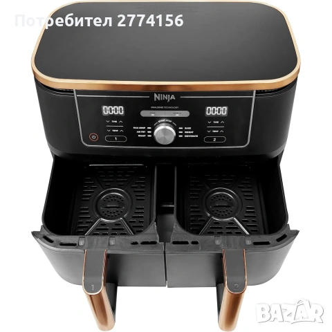 Еър Фрайър Ninja AF400EUCP Foodi MAX Dual Zone Hot Air Fryer 9.5L, снимка 2 - Фритюрници - 55066526