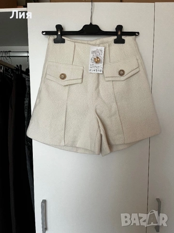 Къси панталонки S кремаво екрю