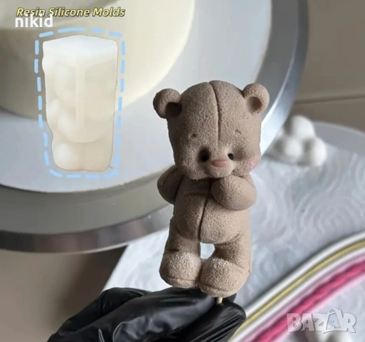 3d замислено Мече слапичка отпред силиконов молд форма фондан шоколад смола гипс свещ