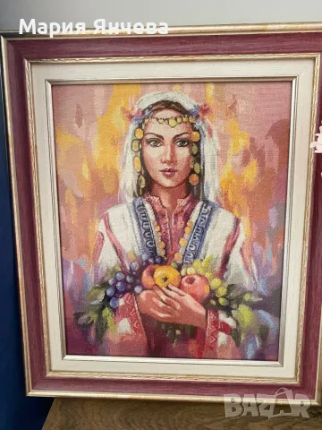 Гоблен ,, Момиче с плодове”, снимка 3 - Гоблени - 55530309