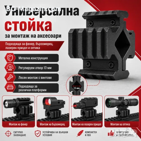 Универсална стойка R4 за монтаж на аксесоари върху въздушна ловна пушка оръжие адаптер гладкоцевна