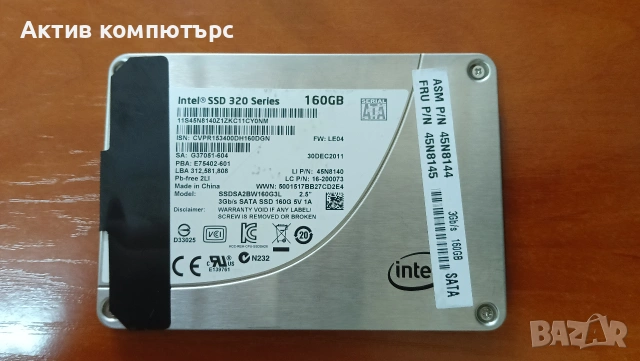 SSD Intel 320 Series SSDSA2BW160G3L 160GB SATA 2 2.5“