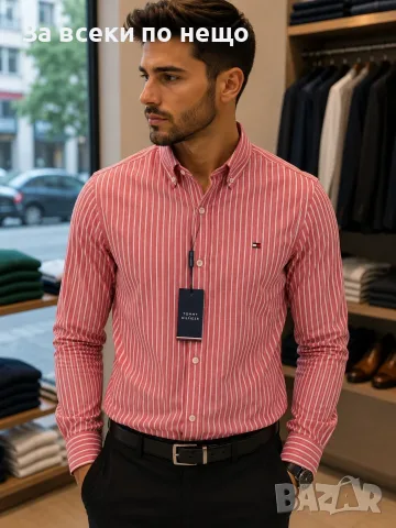 Tommy Hilfiger Мъжка Риза С Дълъг Ръкав Томи Хилфигер - Различни Цветове Код A1657, снимка 3 - Ризи - 55373299