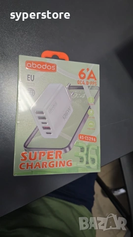 Зарядно 36W многопортово QC4.0 PPS бързо USB-A USB-C SP01415 AS-CS296, 36W обща мощност