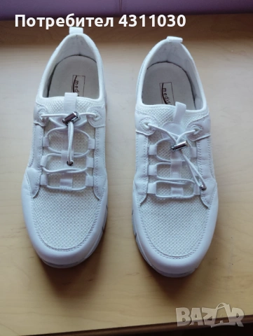 Бели обувки от естествена кожа и текстил 40 номер, снимка 2 - Дамски ежедневни обувки - 54223748