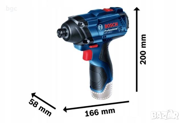 НОВ Акумулаторен ударен гайковерт Bosch GDR 120-LI, 12 V, 100 Nm, 2 батерии 2.0 Ah, зарядно и куфар , снимка 2 - Винтоверти - 54765336