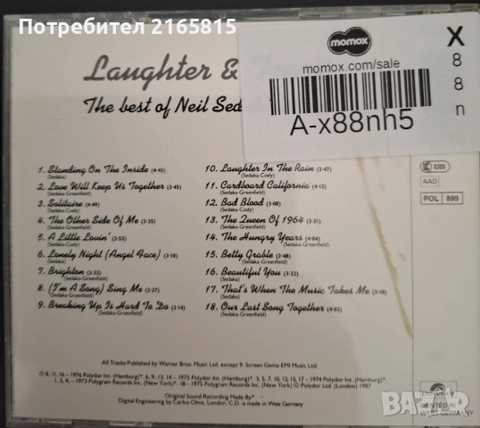 Neil Sedaka  Laughter in the  rain   cd compilation , снимка 2 - CD дискове - 54653421