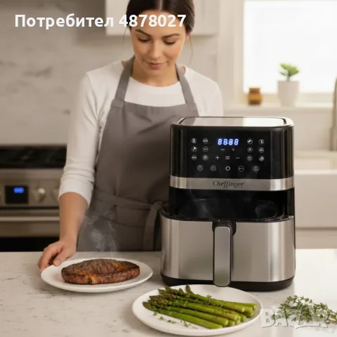 Електрически фритюрник с капацитет 10L – неръждаема стомана, 1350W, автоматично изключване, снимка 6 - Други - 55419656