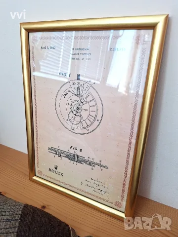 Декоративна рамка Патент на Rolex Calendar Timepiece, снимка 4 - Картини - 55410941