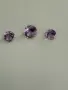 Лот естествени аметисти 3.40 ct – 3 броя, кръгъл брилянтен шлиф, отличен блясък, снимка 3