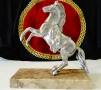 Калаена статуетка,фигура изправен Кон,мрамор. , снимка 8