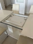 Modern white extendable dining table & 8 cream dining chairs , снимка 4