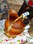 голяма медна кашпа с порцеланови дръжки , снимка 7