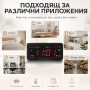 Голям дигитален настолен часовник с термометър аларма стенен на ток температура дата светещ на ток, снимка 7