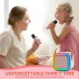 SYNCFUN Мини караоке машина с 2 безжични микрофона – Bluetooth високоговорител с LED светлини, снимка 3