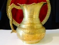 Бронзова кана за вино,орнаменти,позлата. , снимка 1