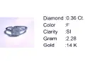 Златен дамски пръстен с диаманти 0,36Ct. чистота:SI размер:54 модел:42556-1, снимка 5