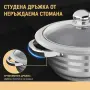 Комплект тенджери от неръждаема стомана 10 части – Индукционно дъно, стъклени капаци и съвместимост , снимка 5