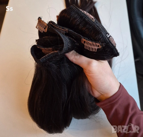 естествена коса на треса /150гр./тъмно кестенява , снимка 3 - Аксесоари за коса - 54009894