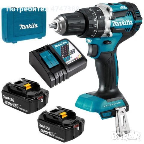 Акумулаторен ударен винтоверт Makita DHP484RTE, 54Nm, 18V, снимка 10 - Винтоверти - 54026557