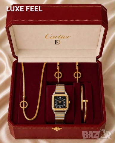 Cartier ⚜️Дамски Часовник + Бижута , снимка 9 - Дамски - 55248845