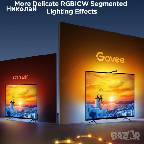 Govee - TV Backlight 3 Lite TV 55-65" SMART LED подсветка RGBICW Wi-Fi IP67 + дистанционно управлени, снимка 11 - Стойки, 3D очила, аксесоари - 54586404