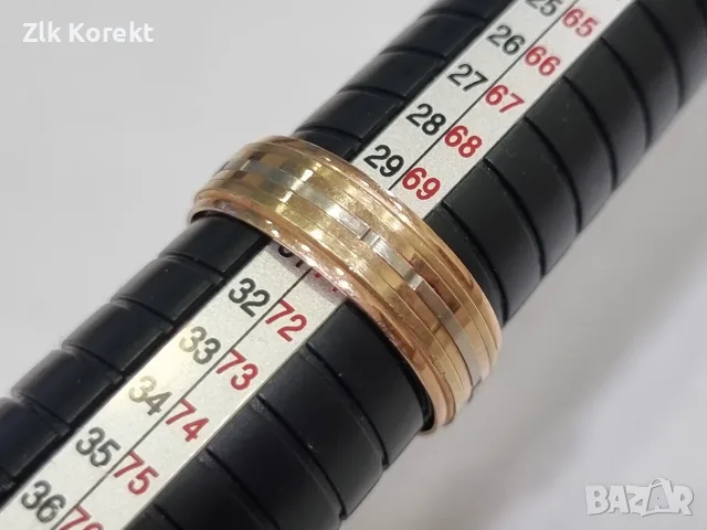 Трицветна златна халка 14К, снимка 11 - Пръстени - 55577544