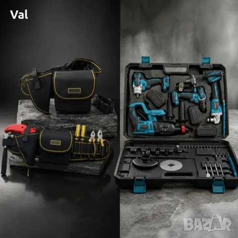 Комплект акумулаторни инструменти BOXER BX-187 4в1 + ПОДАРЪК многофункционална работна чанта, снимка 5 - Куфари с инструменти - 55600143