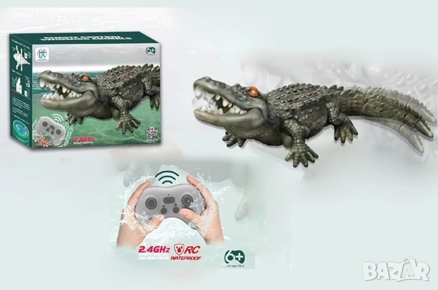 Радиоуправляем крокодил 2.4GHz Waterproof – RC водна играчка с дистанционно