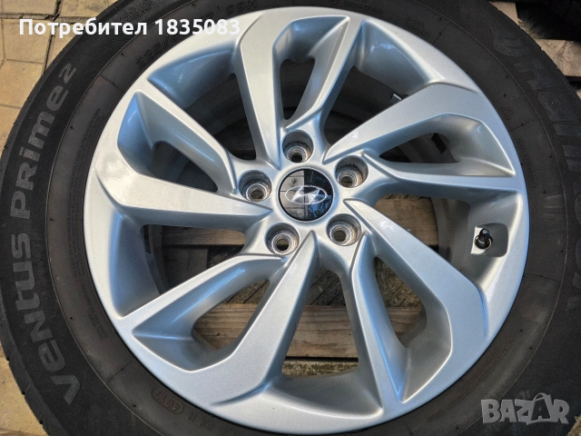 Лети джанти 17ки 5х112 Hyundai + летни гуми 225/60/17 Hankook, снимка 5 - Гуми и джанти - 55082044