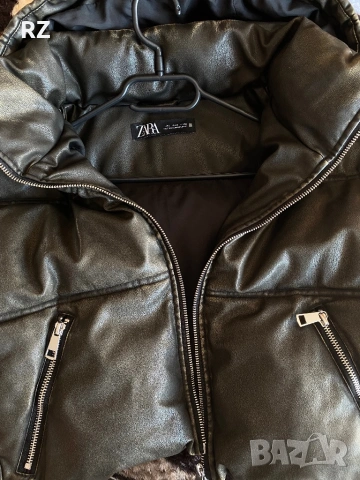 Кожено яке Зара, снимка 2 - Якета - 54242019