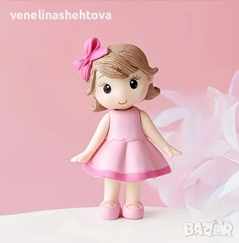 20 броя комплект фигурка принцеса топки цветя топер Happy birthday декорация торта , снимка 4 - Други - 54177765