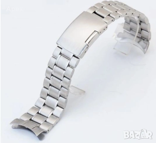 Верижки за Часовници с Извини Пластини.Верижка за Часовник Заоблени Краища Seiko/Orient/Casio/Ракета, снимка 3 - Каишки за часовници - 54169387