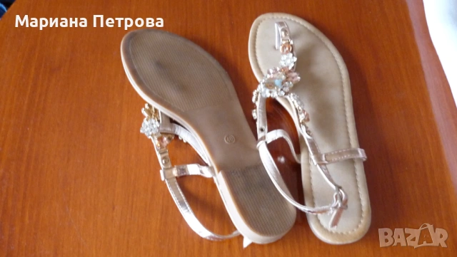 Дамски сандали с цветни камъчета №40, снимка 3 - Сандали - 54767824