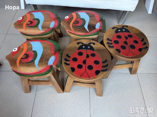 Столче / Табуретка от тиково дърво