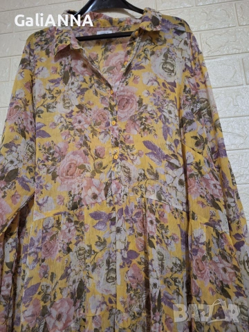 СТРАХОТНА ЕФИРНА РОКЛЯ/ТУНИКА 3XL-4XL, снимка 3 - Туники - 55166263
