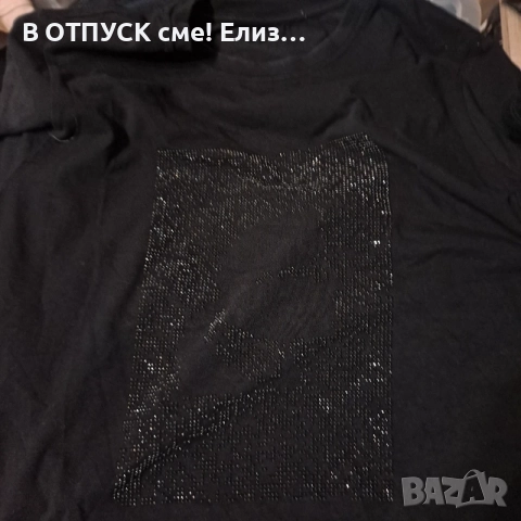 Дамска тениска Karl Lagerfeld оригинал кристалчета, снимка 4 - Тениски - 55327810