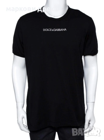Dolce & Gabbana Black Cotton Jersey Logo Embroidered T-Shirt