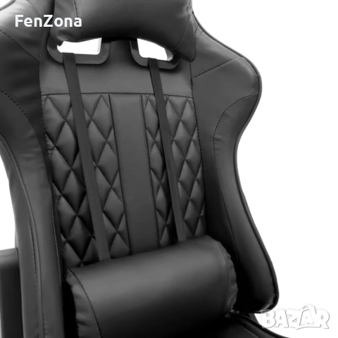 Геймърски стол с прибираща се подложка за крака и функция за масаж - черен, снимка 11 - Столове - 54096593