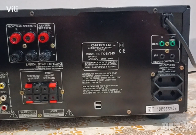 🔊 Onkyo TX-SV545 🔊, снимка 8 - Ресийвъри, усилватели, смесителни пултове - 54754182