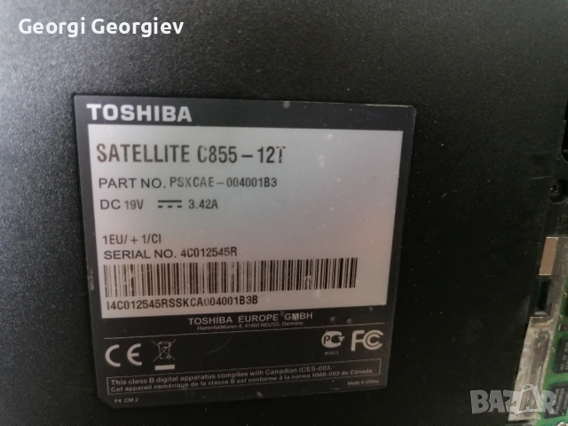 Лаптоп Toshiba C855, снимка 2 - Части за лаптопи - 54765472