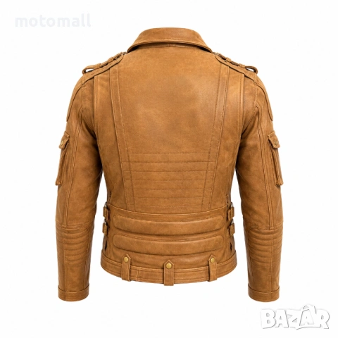 Кожено яке Motomall Rock кафяво, снимка 2 - Аксесоари и консумативи - 54567390