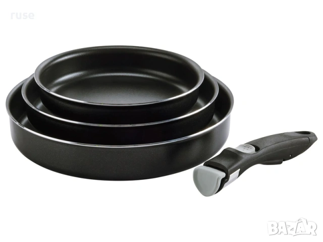 НОВИ! Комплект тигани със сваляща се дръжка 4 части , снимка 2 - Съдове за готвене - 54145414