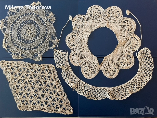Лот ръчни плетива и рязана бродерия