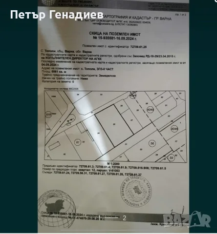 Продавам парцел 5061 квадрата