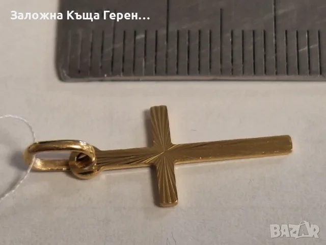 Златна висулка Кръст 0,60гр., снимка 2 - Колиета, медальони, синджири - 55525786