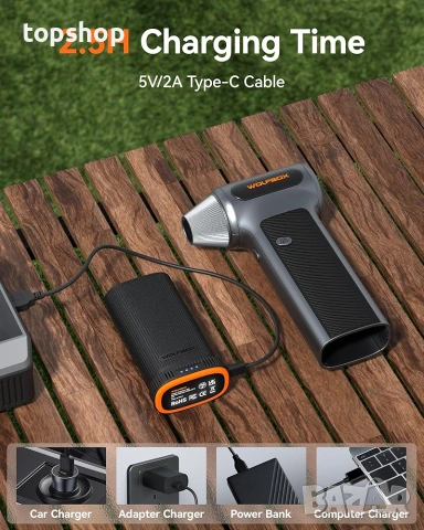 Чисто Нов запечатан в целофан Мощен Акумулаторен Компресор  WOLFBOX MF200, Безчетков, Сменяема Батер, снимка 7 - Друга електроника - 55054671