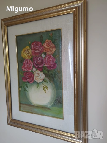 картина рози, оригинална, снимка 2 - Картини - 54775399