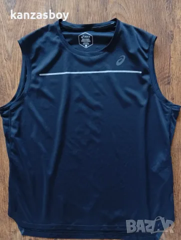 ASICS Men Black Solid LITE-SHOW SLEEVELESS Round Neck Running t-shirt - мъжки потник р-р XL, снимка 4 - Тениски - 55501317